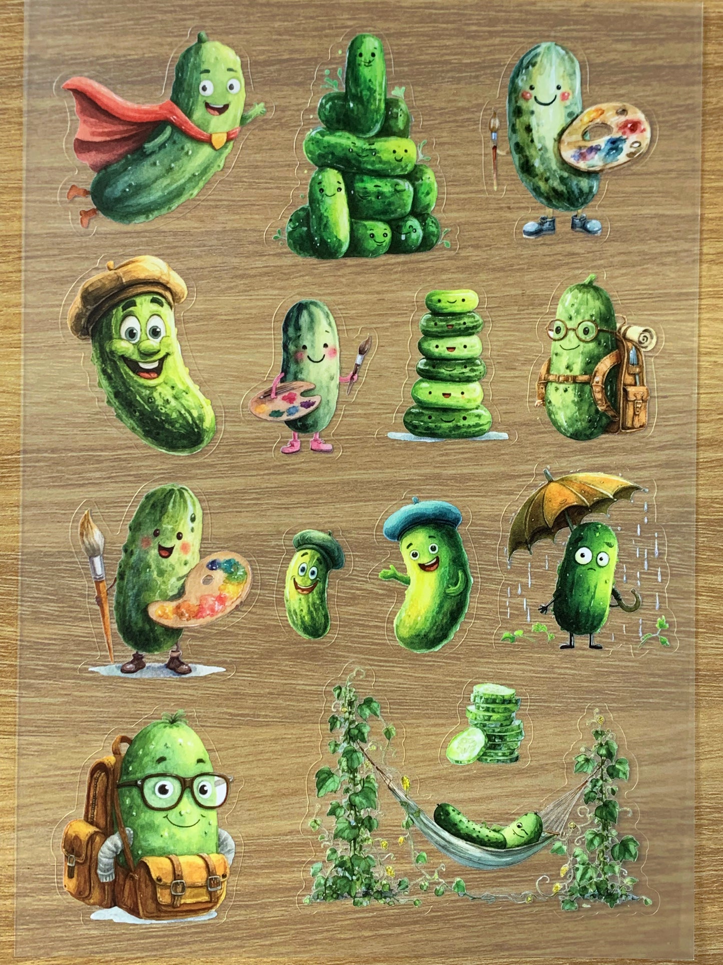 S39 Pickle & Farmer  sticker pet precut A5 size 5 pieces