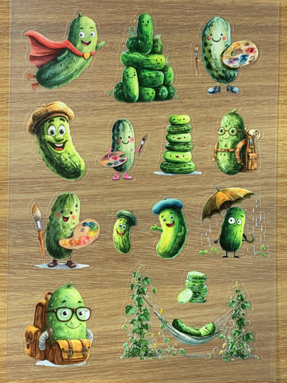 S39 Pickle & Farmer  sticker pet precut A5 size 5 pieces