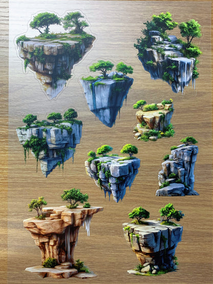 S89 Floating Isle  Realm sticker pet precut A4 size 2 pieces