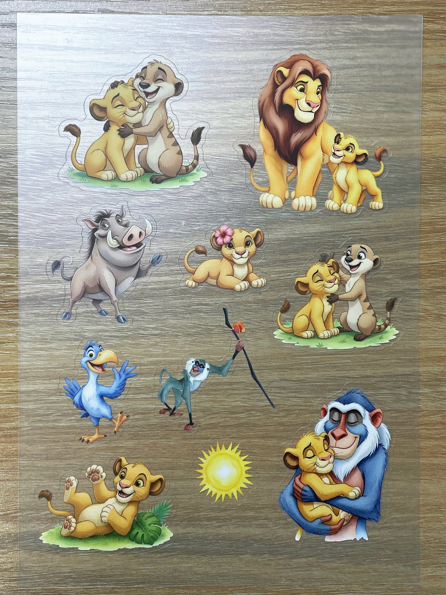 S57 The Lion King  sticker pet precut A5 size 5 pieces