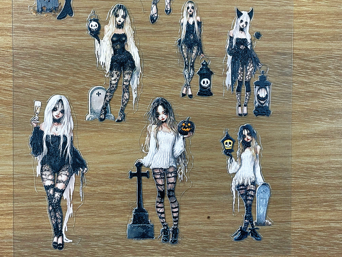 E-67 Cemetery Maiden Night 3D Embossed sticker 1 piece