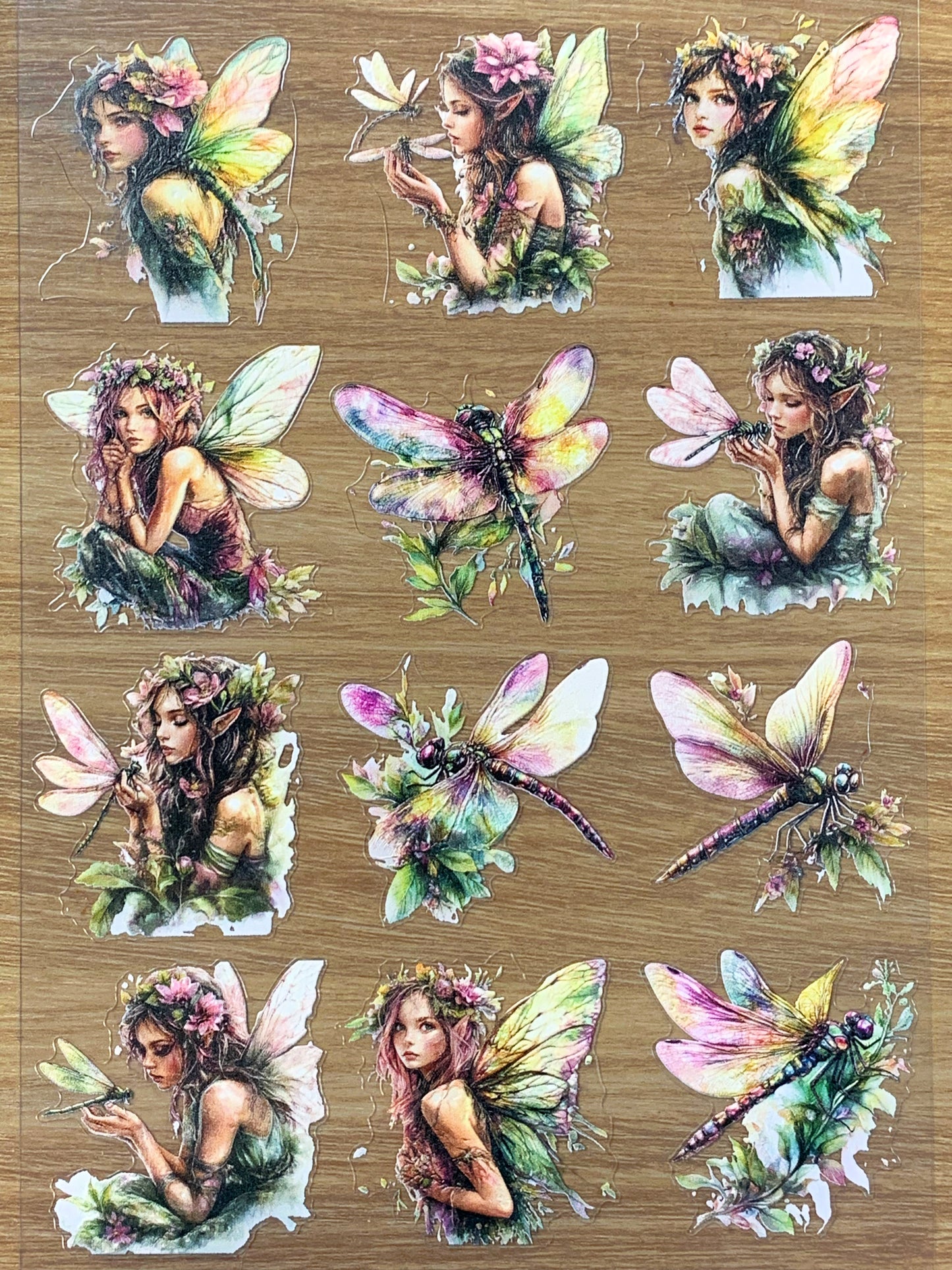 E-95 Green Elf Fairy 3D Embossed sticker 1 piece