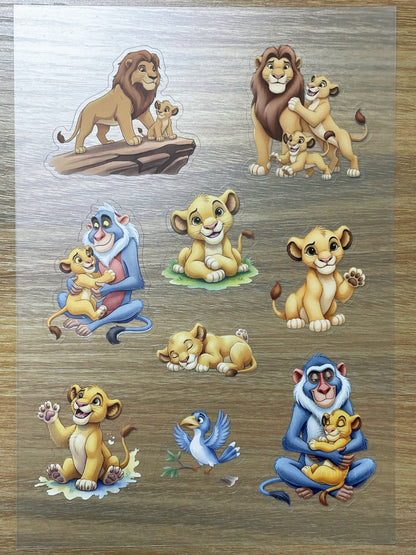 S57 The Lion King  sticker pet precut A5 size 5 pieces