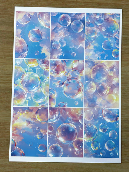 A-31  ATC background precut sticker  A4 size（1Pieces)