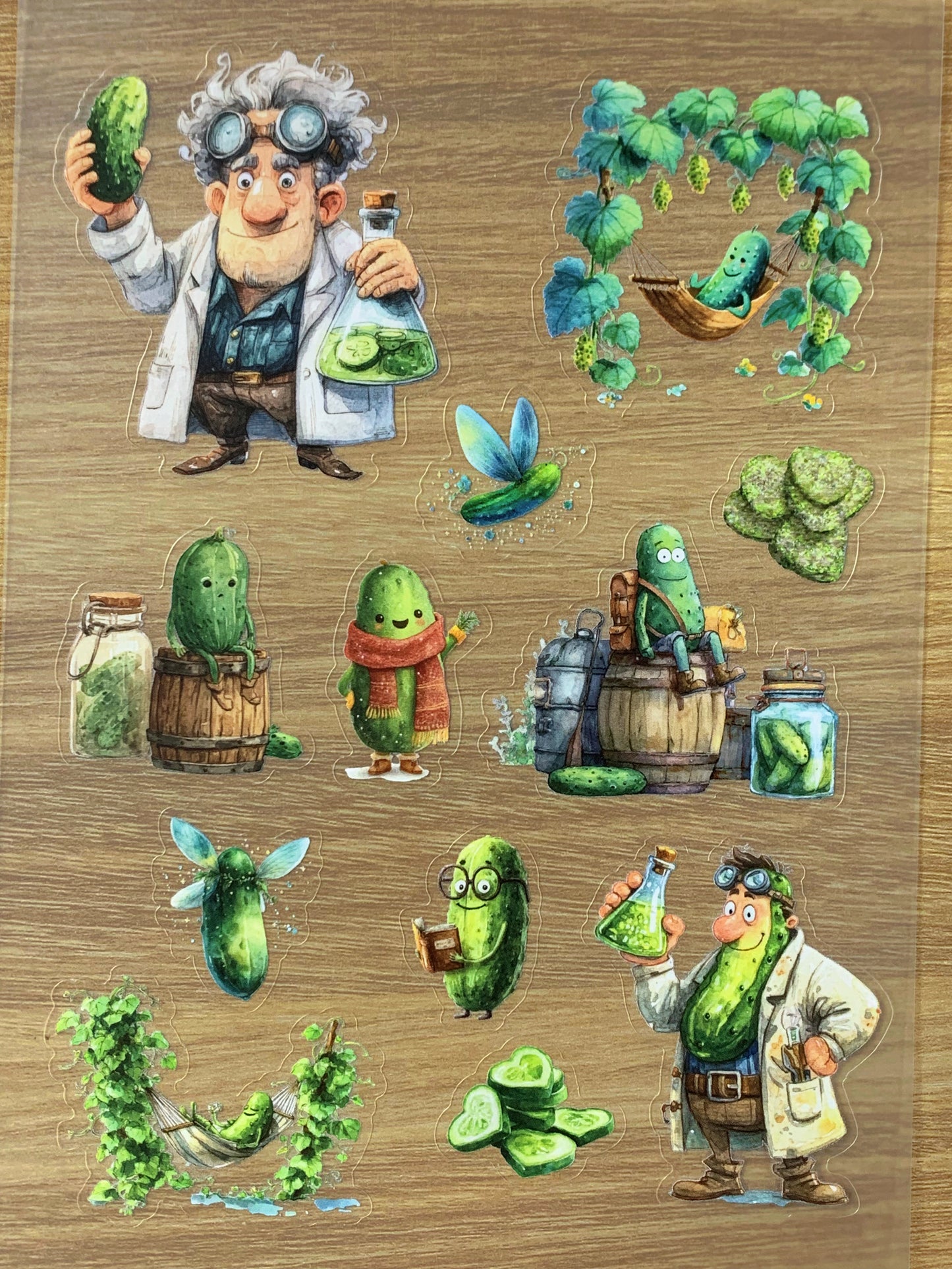 S39 Pickle & Farmer  sticker pet precut A5 size 5 pieces