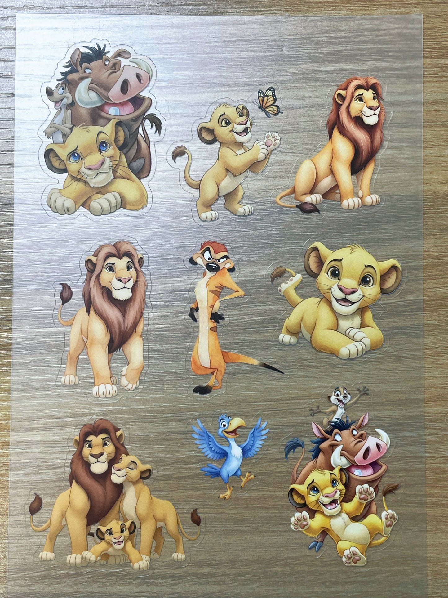 S57 The Lion King  sticker pet precut A5 size 5 pieces