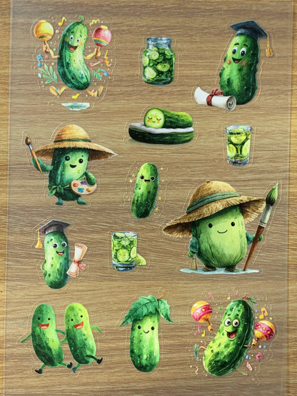 S39 Pickle & Farmer  sticker pet precut A5 size 5 pieces