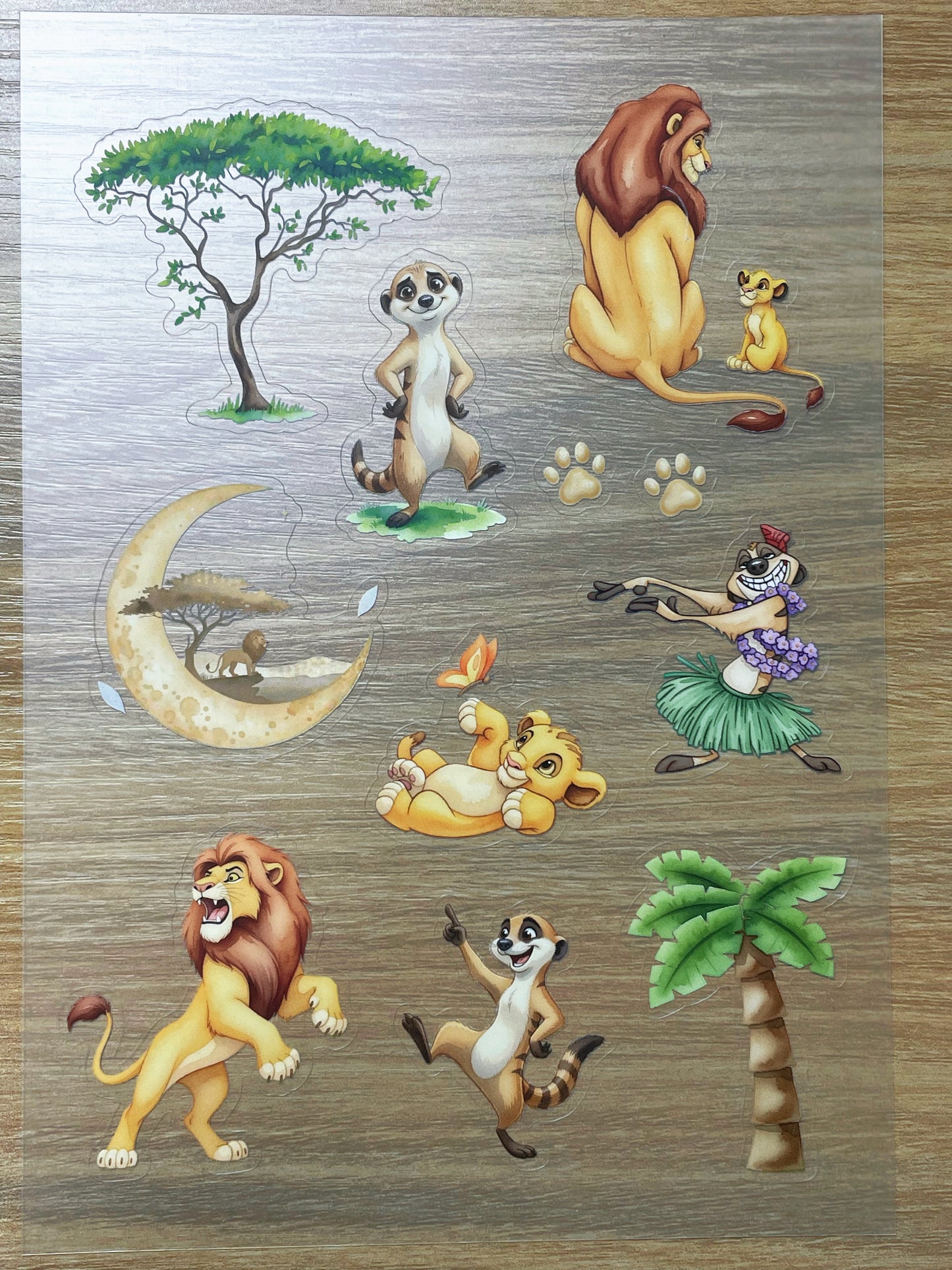 S57 The Lion King  sticker pet precut A5 size 5 pieces