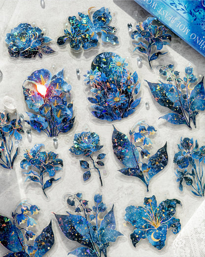S-31  Ice Crystal PET 3D Laser Silver Sticker Starry Sky Secret Realm Series 6Style