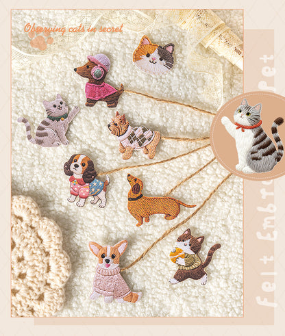 S-17 Velvet Embroidery  Keao Animal Sticker 6 Style