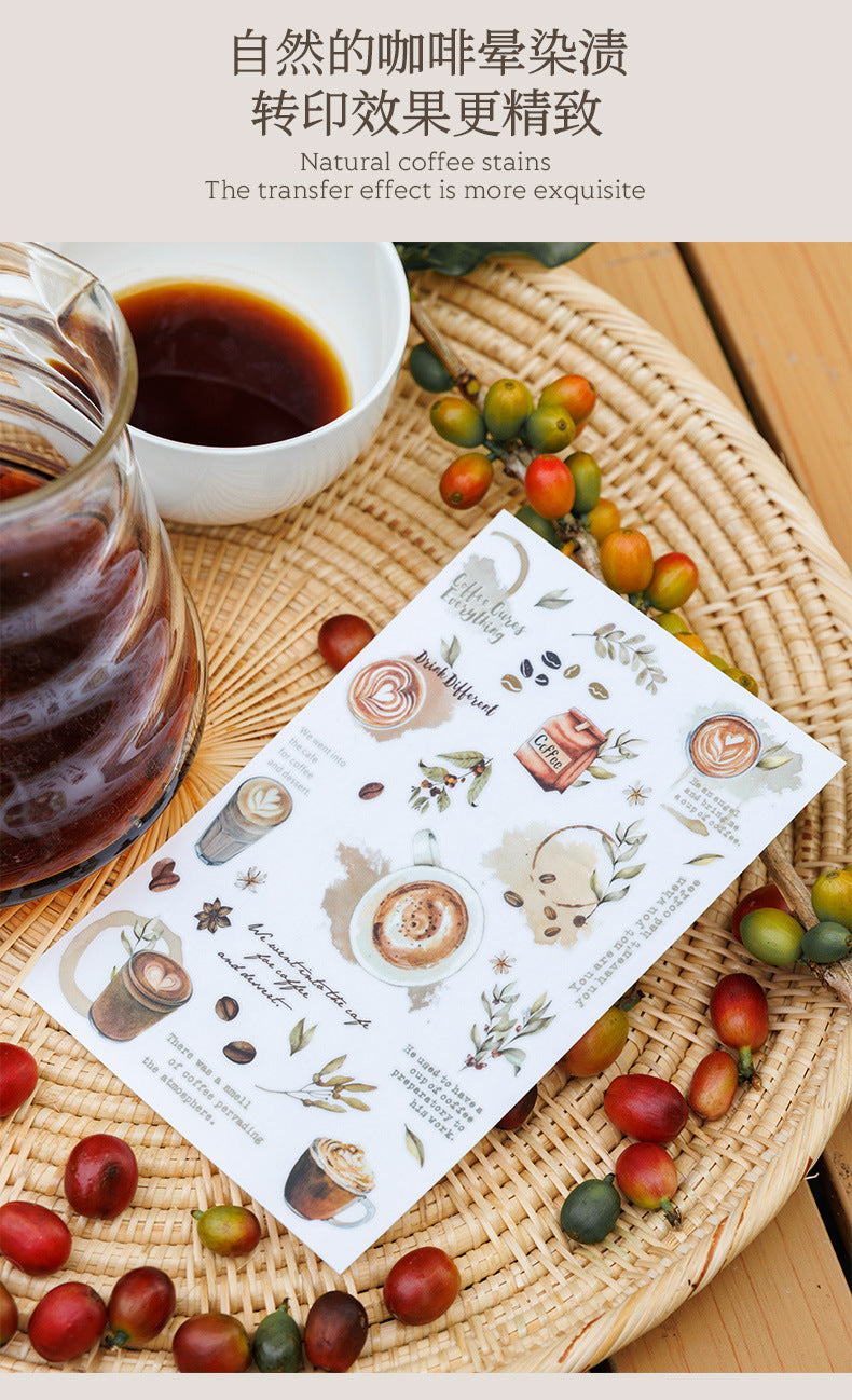 S-22 Coffee Transfer Sticker Hazy Coffee Fragrance Dream Series  6Style