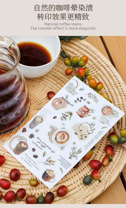 S-22 Coffee Transfer Sticker Hazy Coffee Fragrance Dream Series  6Style