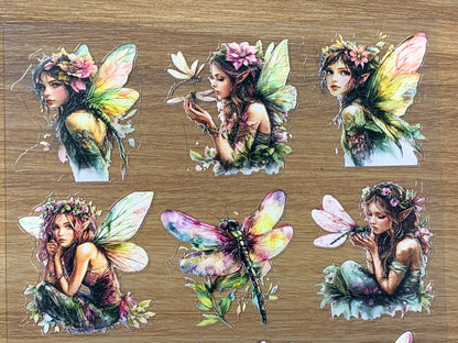 E-95 Green Elf Fairy 3D Embossed sticker 1 piece