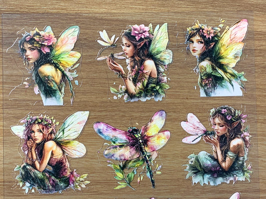 E-95 Green Elf Fairy 3D Embossed sticker 1 piece