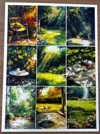 A-049  ATC background precut sticker  A4 size（1Pieces)