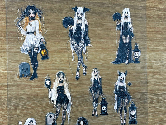 E-67 Cemetery Maiden Night 3D Embossed sticker 1 piece