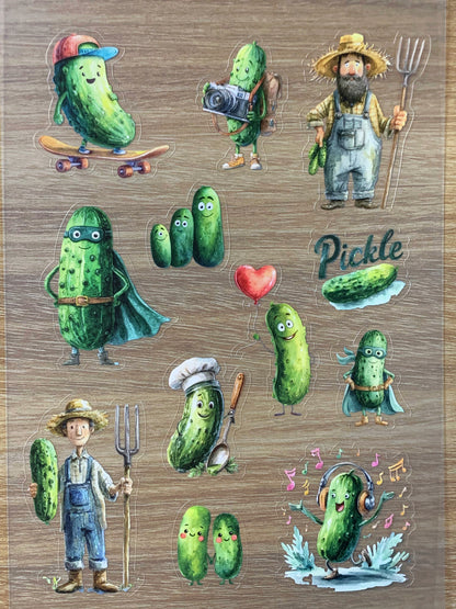 S39 Pickle & Farmer  sticker pet precut A5 size 5 pieces