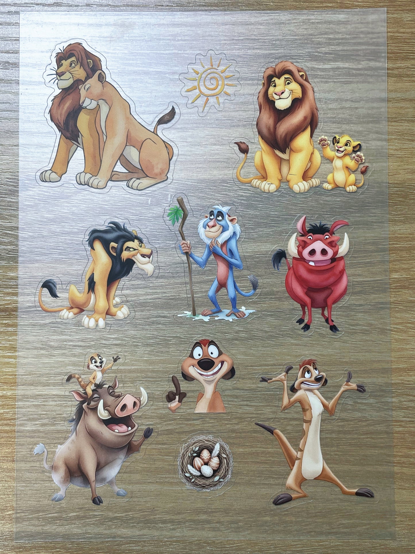 S57 The Lion King  sticker pet precut A5 size 5 pieces