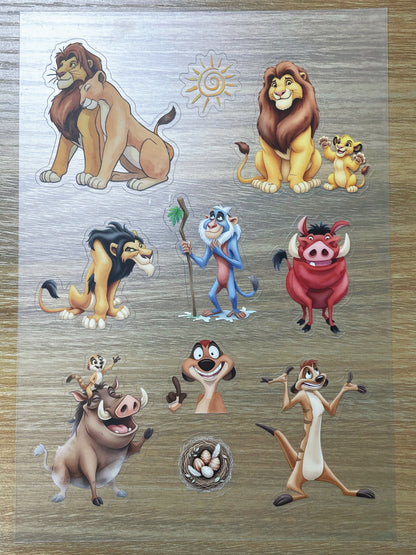 S57 The Lion King  sticker pet precut A5 size 5 pieces