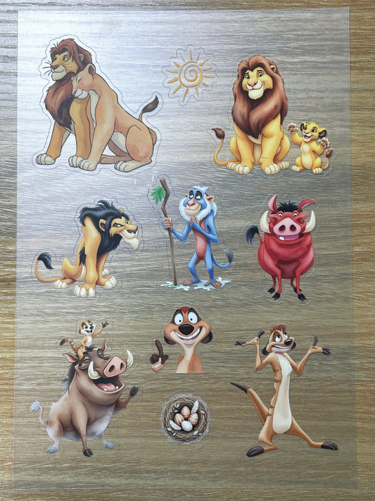 S57 The Lion King  sticker pet precut A5 size 5 pieces