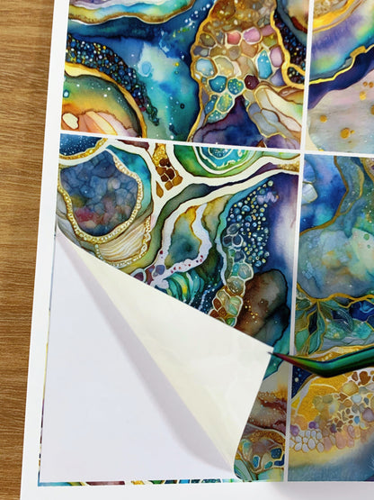 A-043  ATC background precut sticker  A4 size（1Pieces)