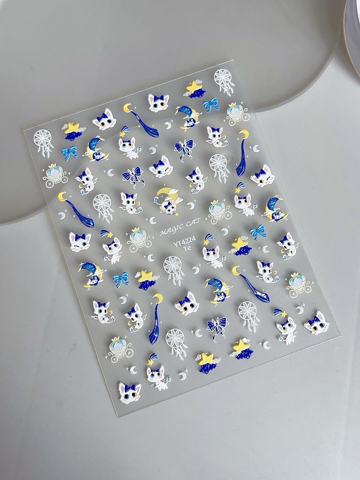 MINI-11 Shell Light Bowknot Kitten Stickers