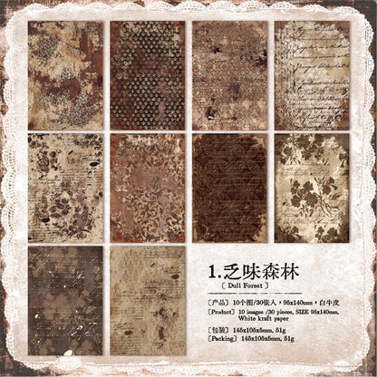 P-7 Dreaming of the Past Series Retro Theme Base Material Paper in 5 Styles