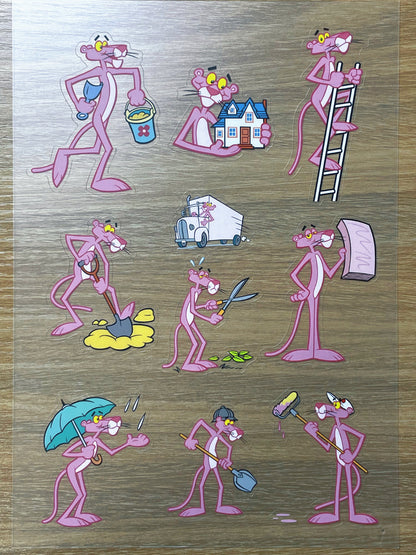 S73 Pink Panther  sticker pet precut A5 size 6 pieces