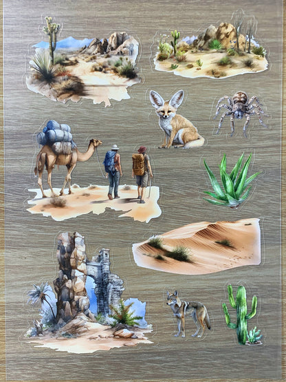 S40 Desert Wanderer Journal  sticker pet precut A5 size 2 pieces