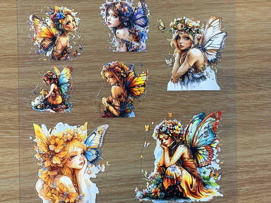 E-96 Color Wing Nymph 3D Embossed sticker 1 piece
