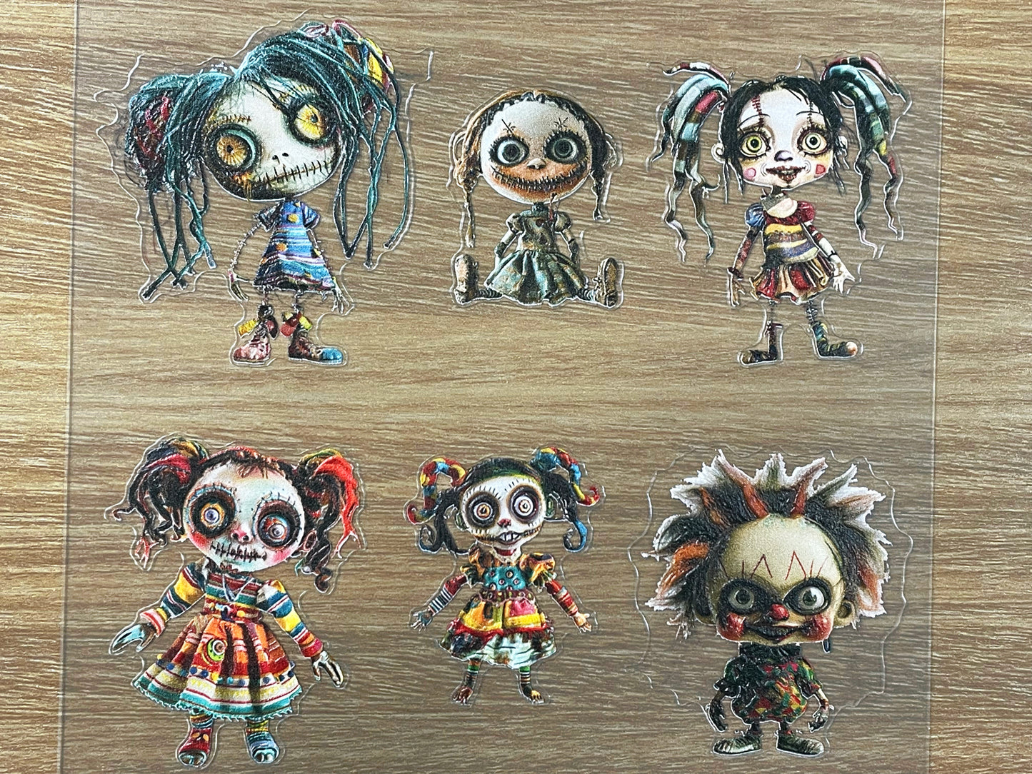 E-68 Broken Circus 3D Embossed sticker 1 piece