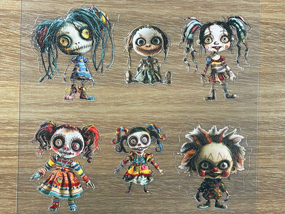 E-68 Broken Circus 3D Embossed sticker 1 piece