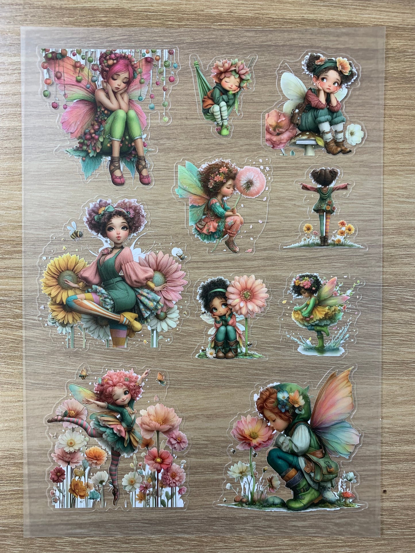 S20 Little Fairies of the Bloom sticker pet precut A5 size 4 pieces
