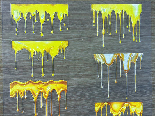 E-79 Golden Honey Trails 3D Embossed sticker 1 piece