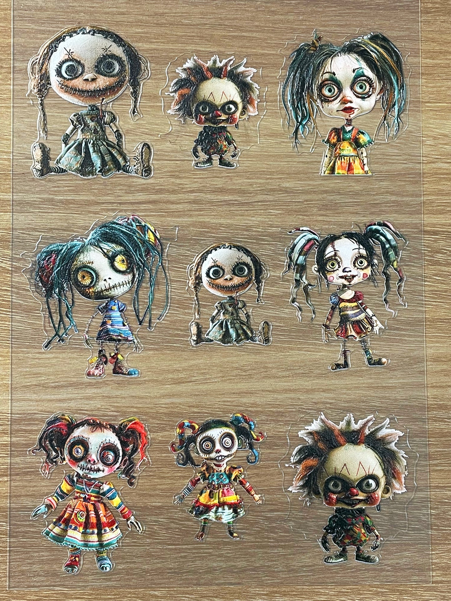 E-68 Broken Circus 3D Embossed sticker 1 piece