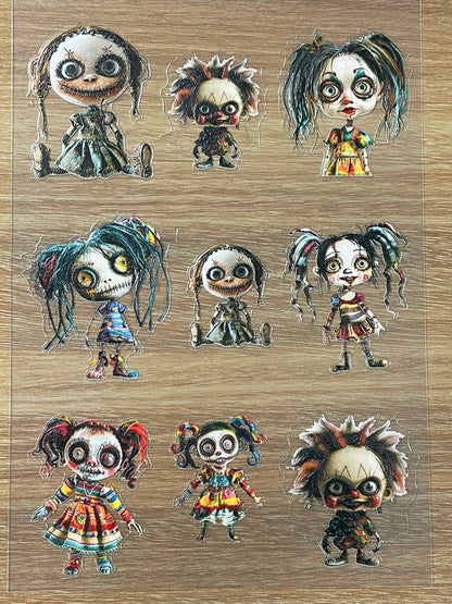 E-68 Broken Circus 3D Embossed sticker 1 piece