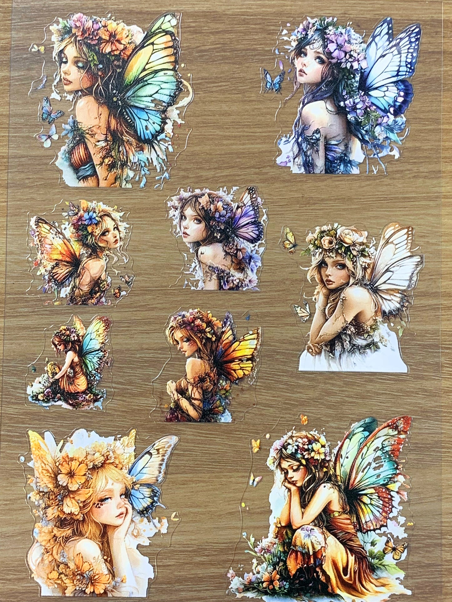E-96 Color Wing Nymph 3D Embossed sticker 1 piece