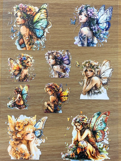 E-96 Color Wing Nymph 3D Embossed sticker 1 piece