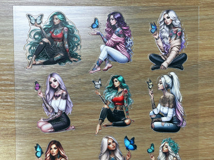 E-106 Butterfly & Tattoo Whispers 3D Embossed sticker 1 piece