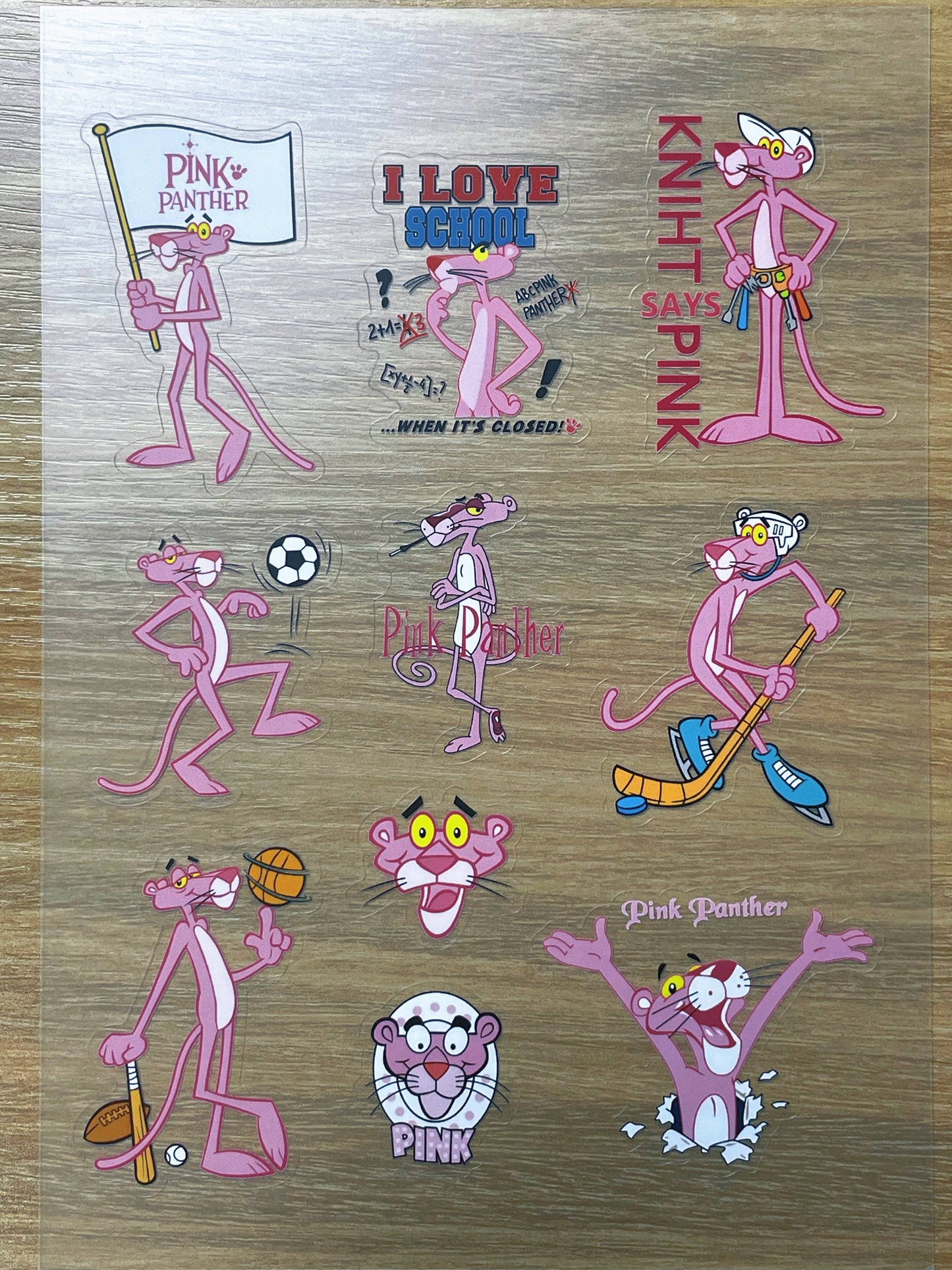 S73 Pink Panther  sticker pet precut A5 size 6 pieces