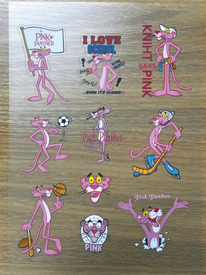 S73 Pink Panther  sticker pet precut A5 size 6 pieces