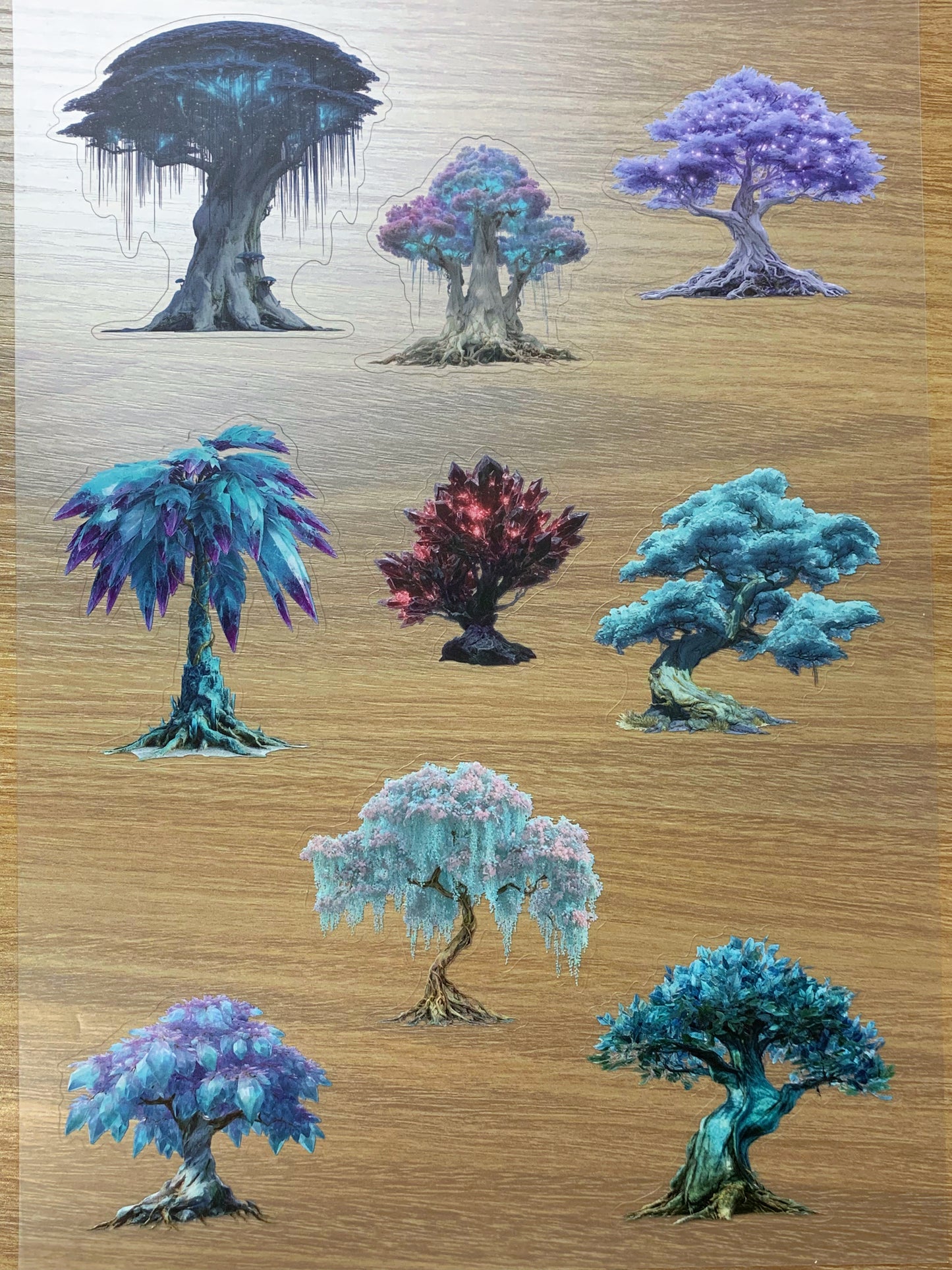 S90 Prismatic Spirit Tree sticker pet precut A4 size 5 pieces