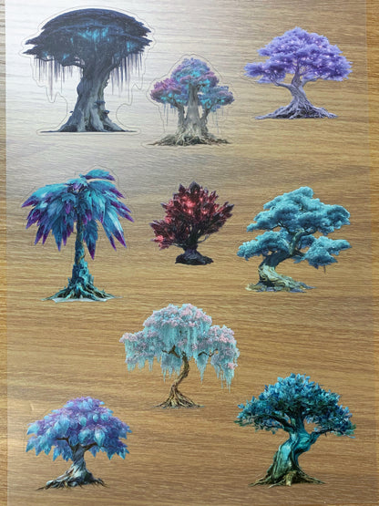 S90 Prismatic Spirit Tree sticker pet precut A4 size 5 pieces