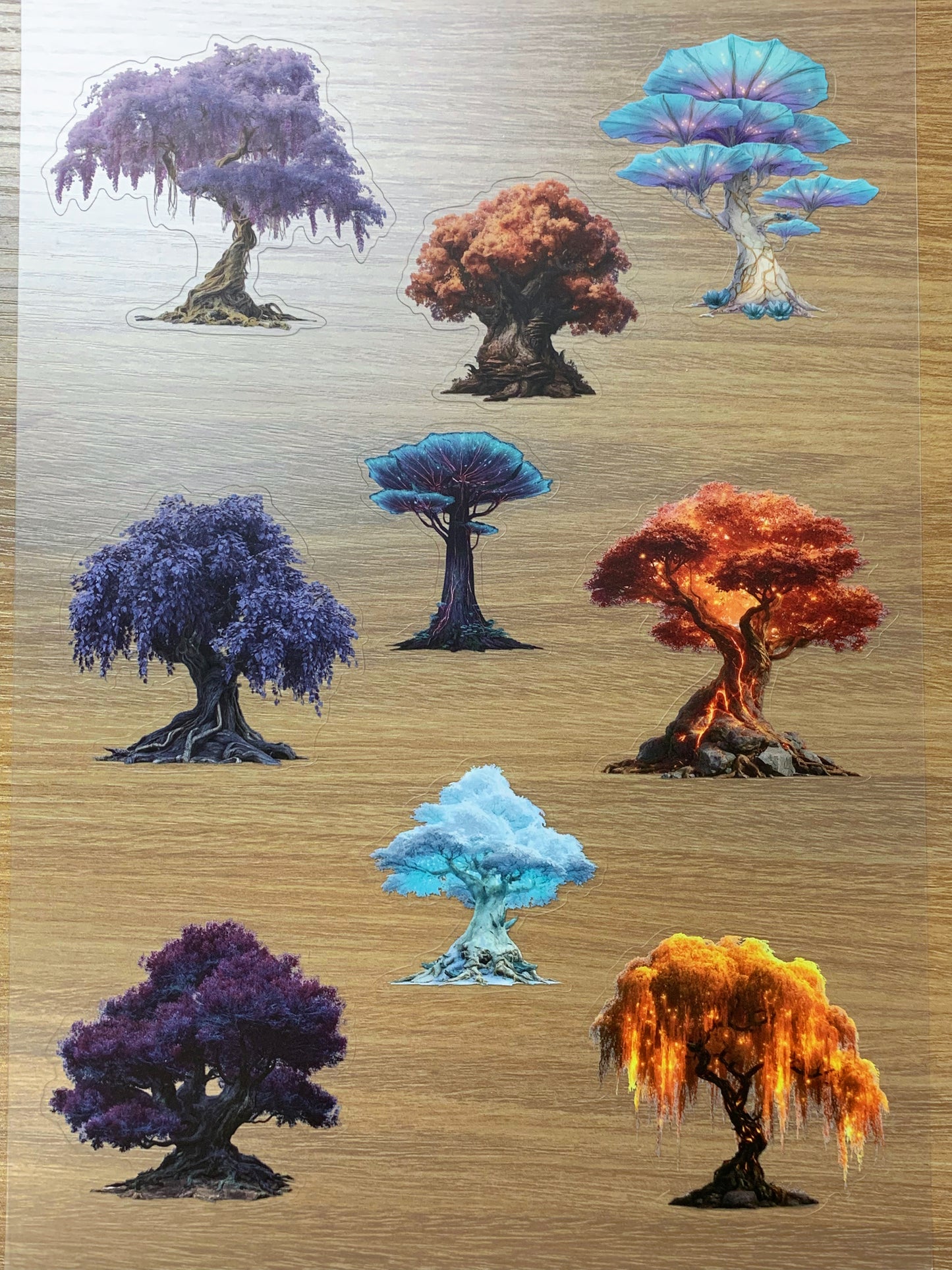 S90 Prismatic Spirit Tree sticker pet precut A4 size 5 pieces
