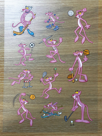 S73 Pink Panther  sticker pet precut A5 size 6 pieces