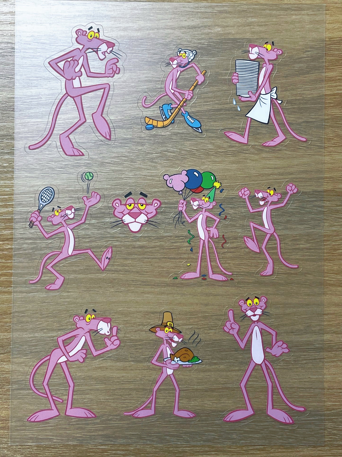 S73 Pink Panther  sticker pet precut A5 size 6 pieces