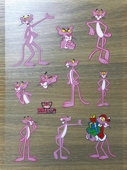 S73 Pink Panther  sticker pet precut A5 size 6 pieces