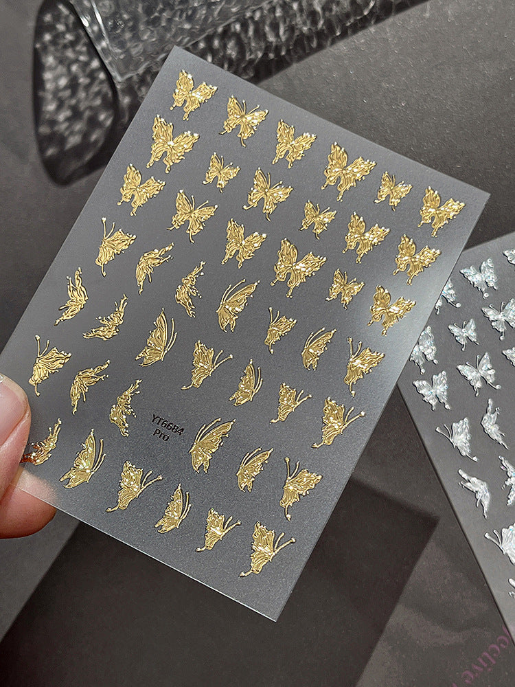 MINI-13 Silver Butterfly Stickers
