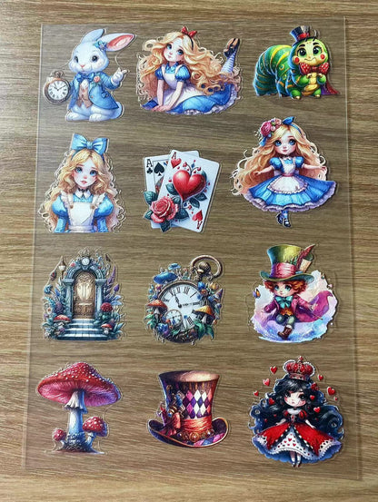 E-1 Alice 3D Embossed sticker 1 piece