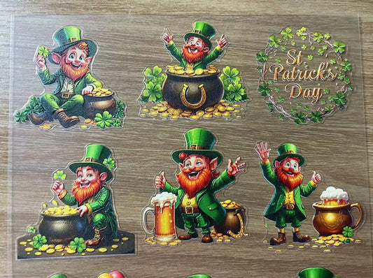 E-35 Leprechaun 3Dembossed sticker one piece